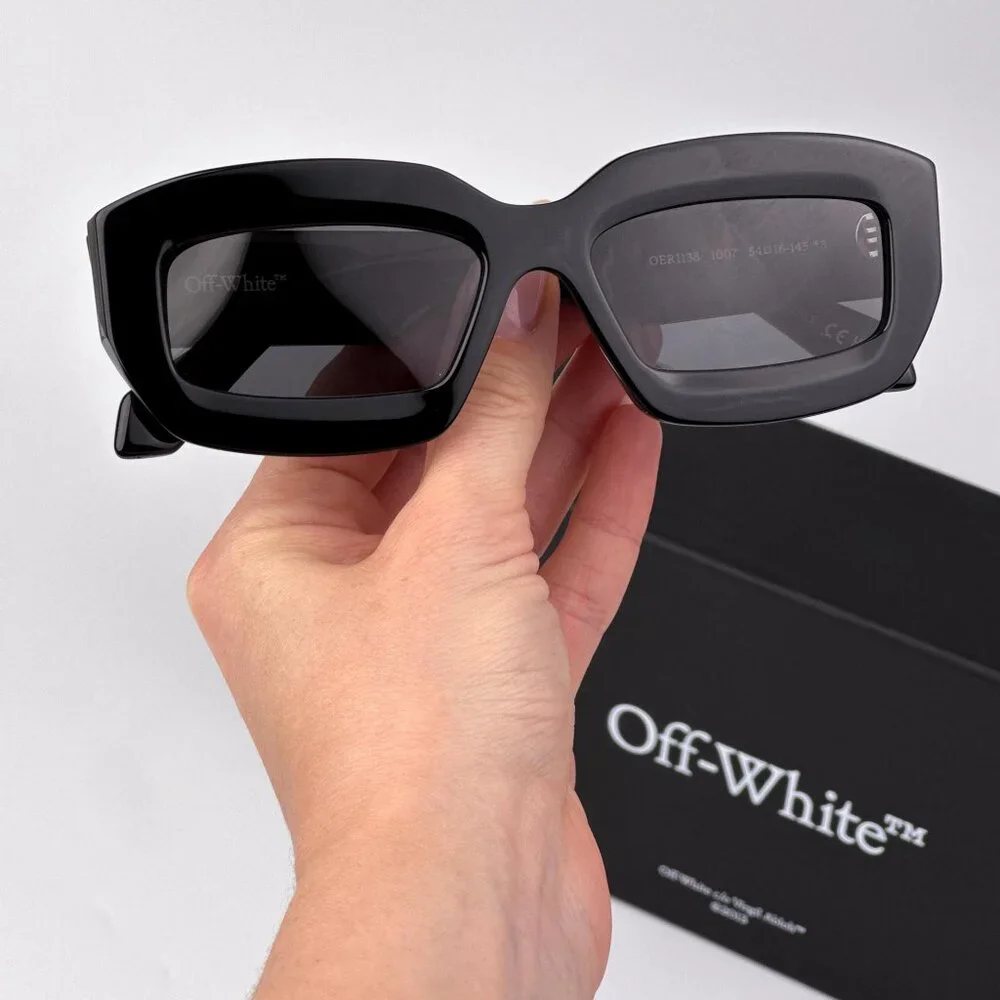 Off-White CHARLOTTE Men Sunglasses Black Rectangle Frame I Model OERI138 1007